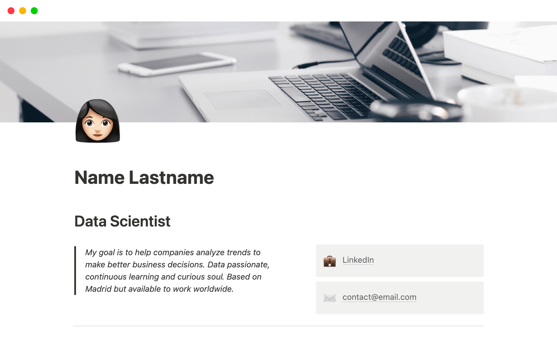 A template preview for Technical Resume - CV