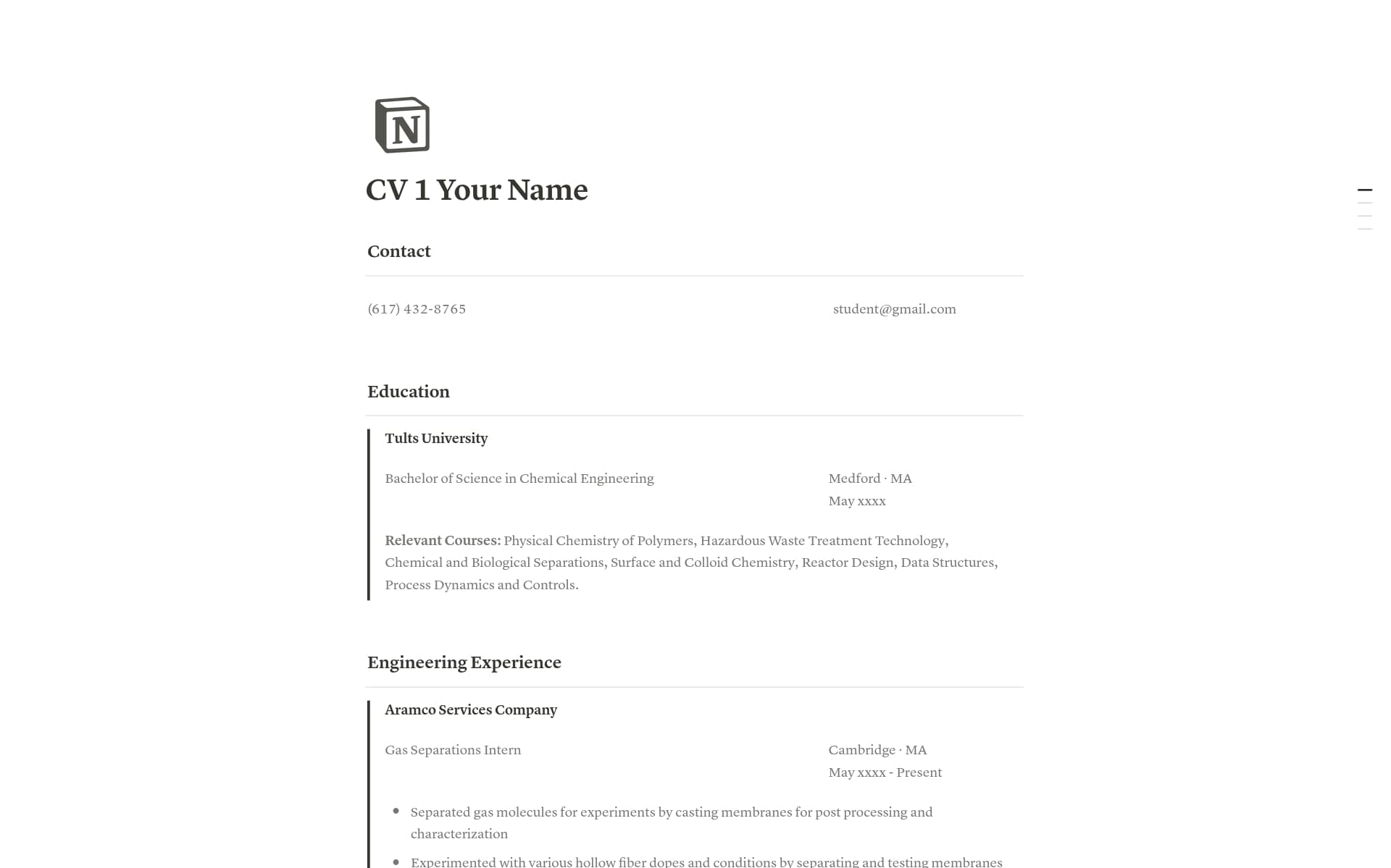 A template preview for ATS-Optimised Resume | 98%+ Score