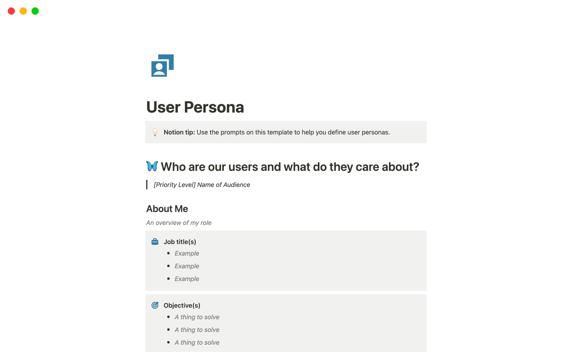 User Persona님의 템플릿 미리보기