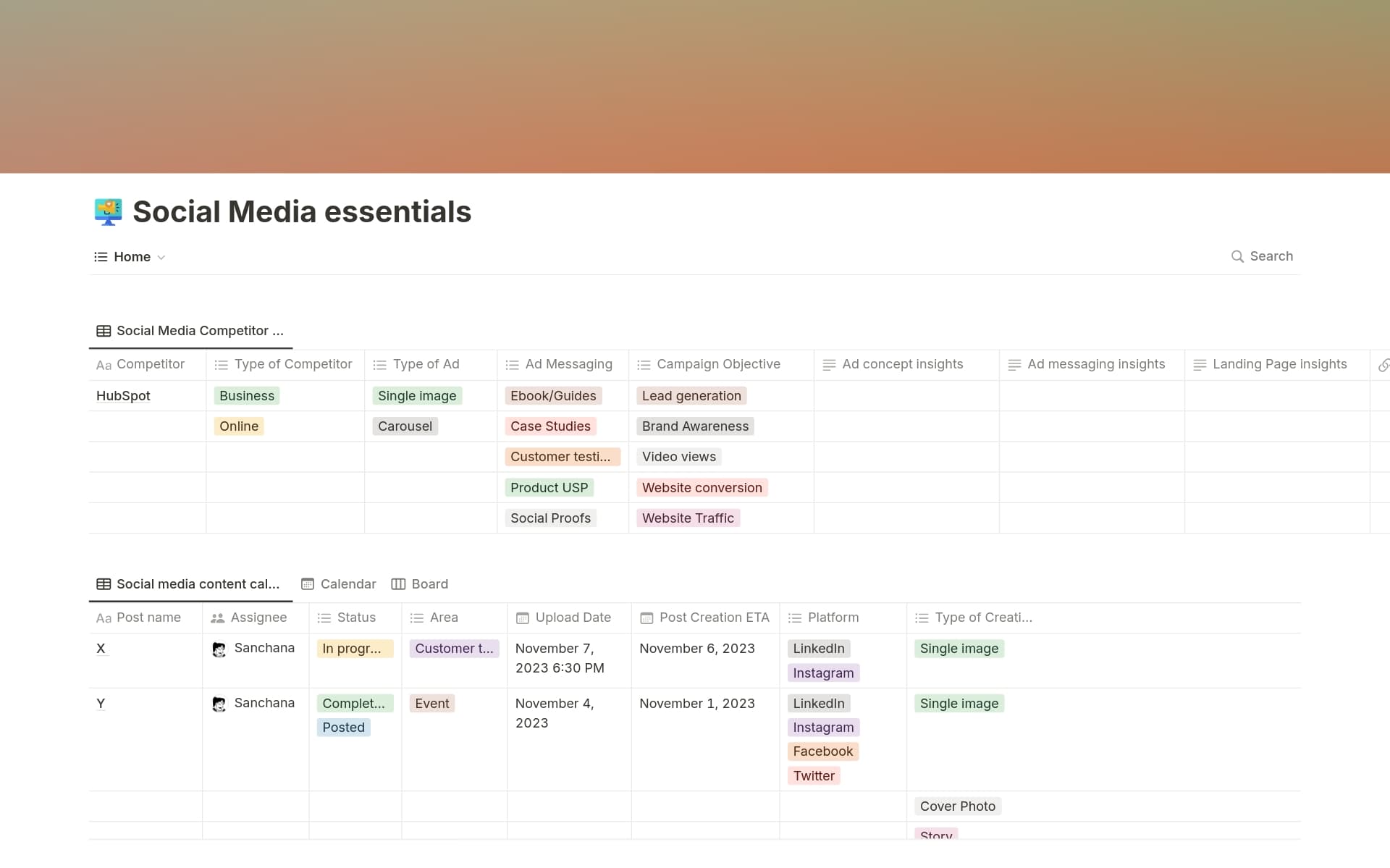 A template preview for Social Media Essentials
