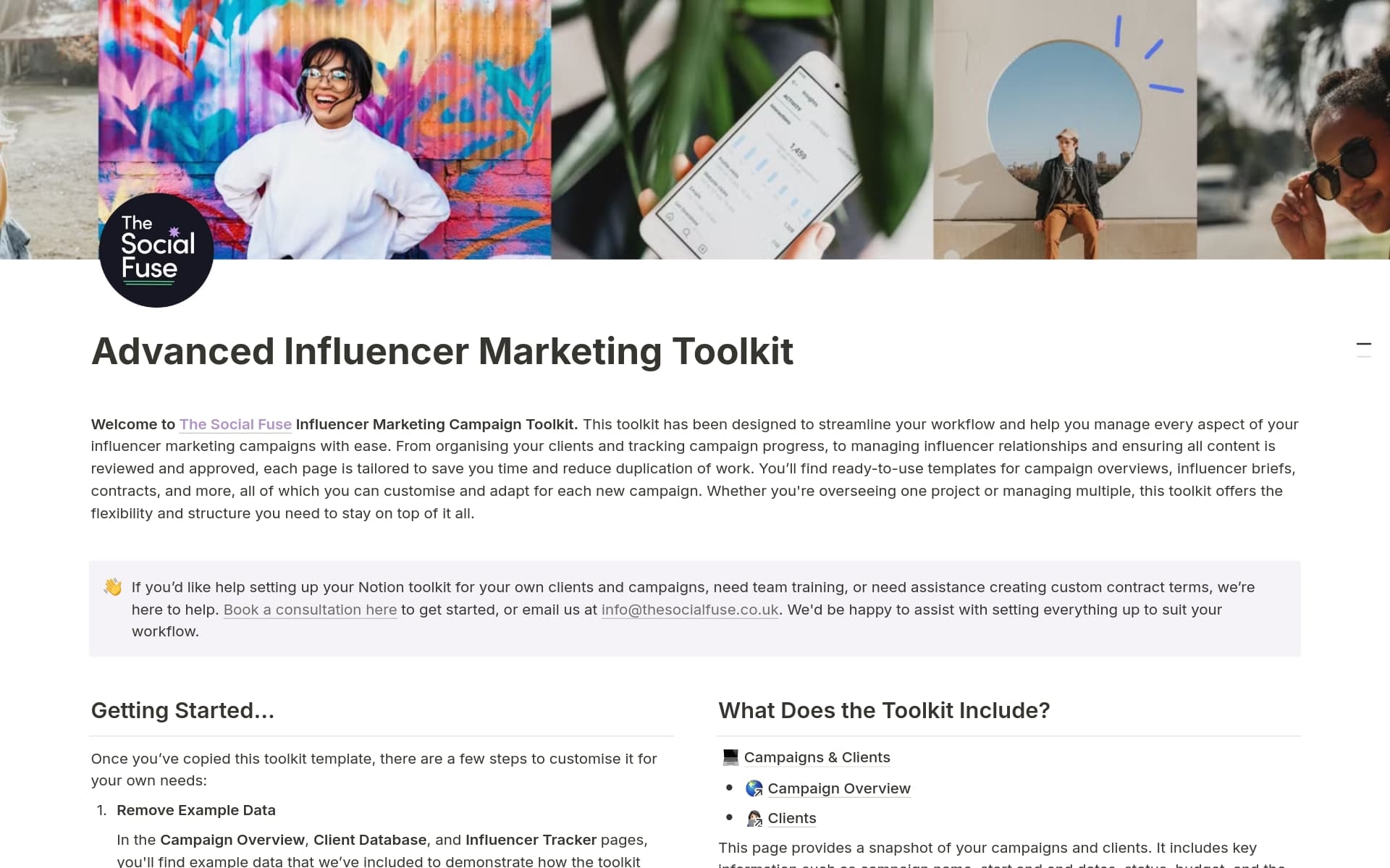 Advanced Influencer Marketing Toolkit Template by The Social Fuse