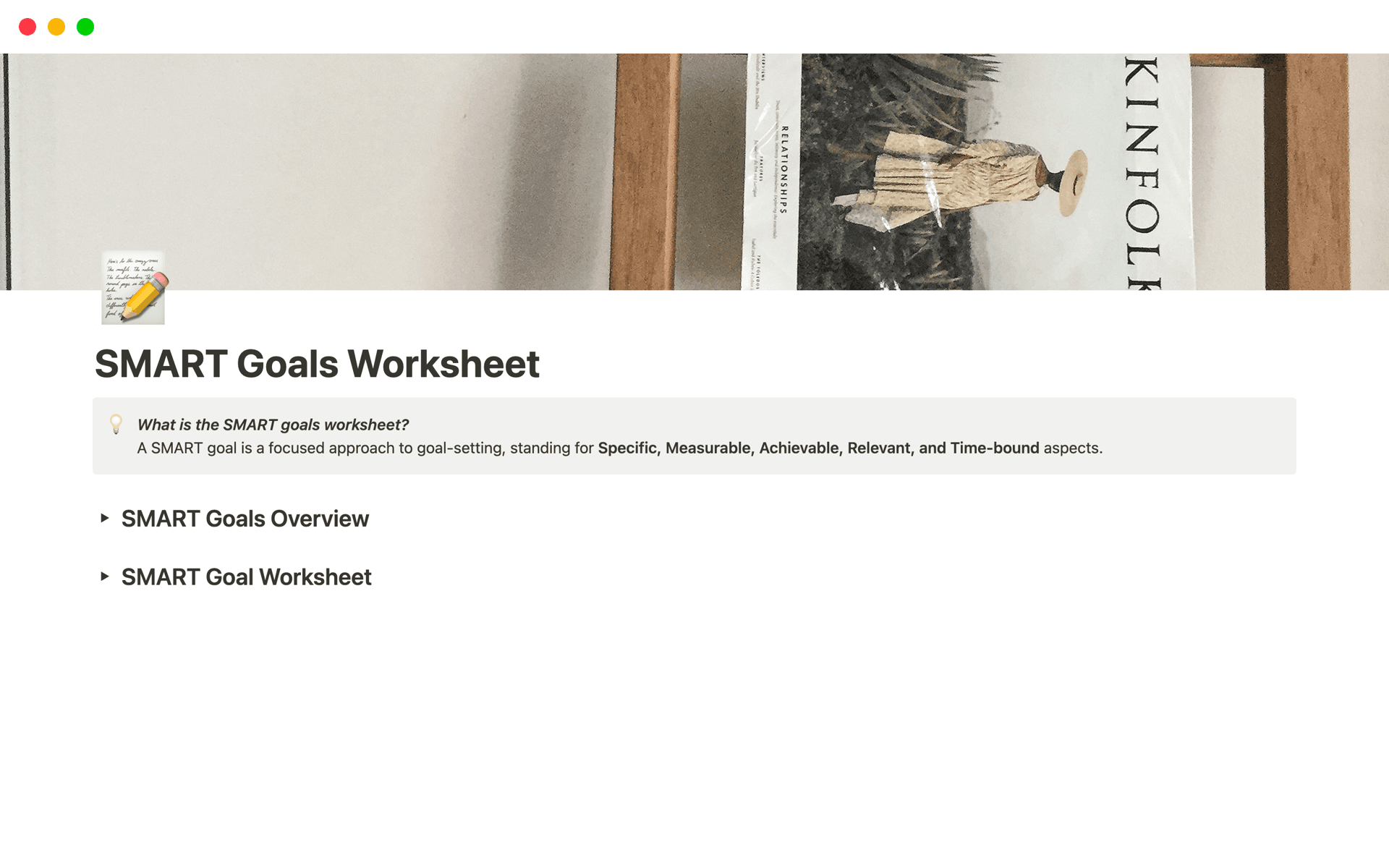 A template preview for SMART Goals Worksheet