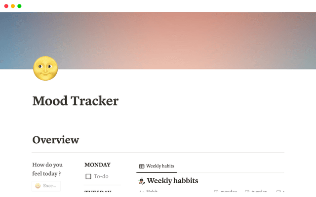 Notion Mood & Habit Tracker