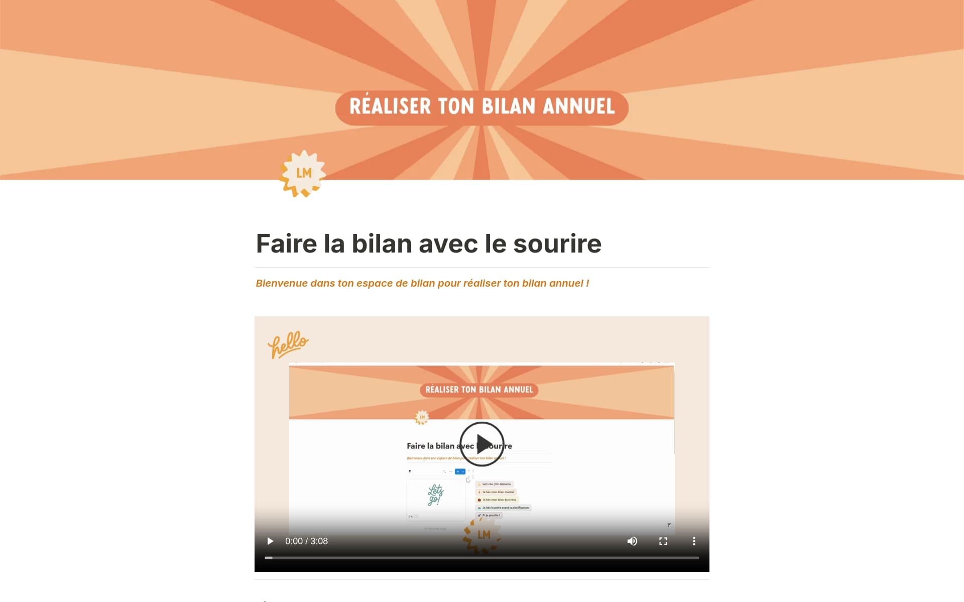 Aperçu du modèle de Réalise ton bilan annuel - freelance - français