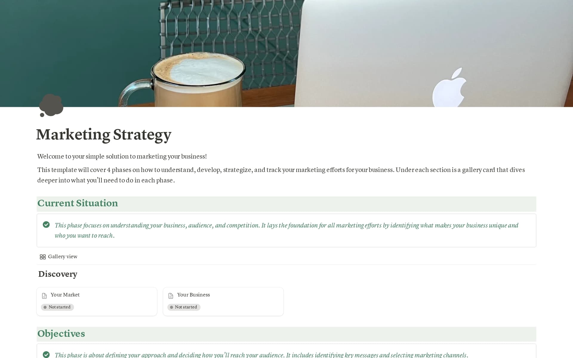 A template preview for Marketing Strategy