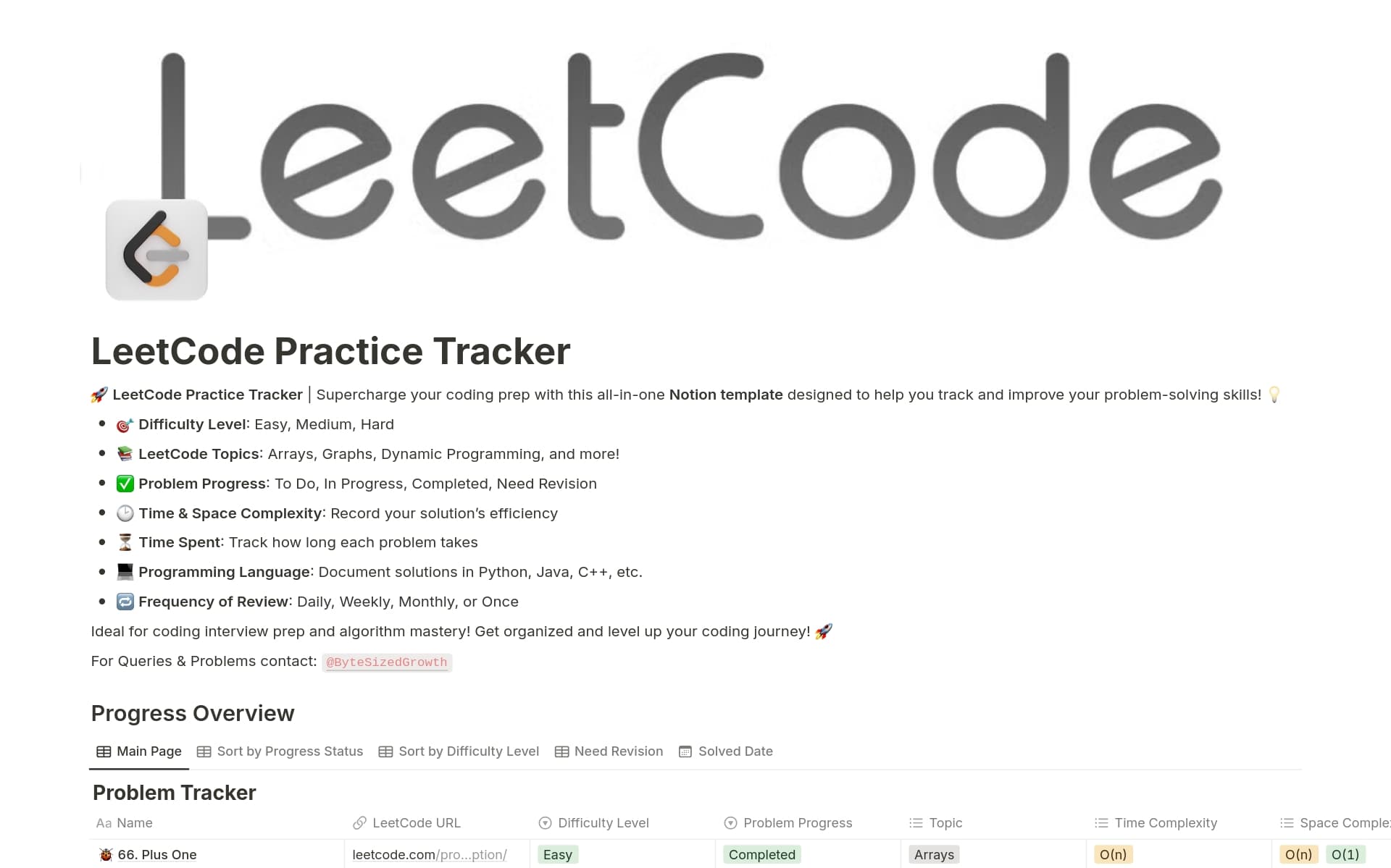 LeetCode Practice Tracker