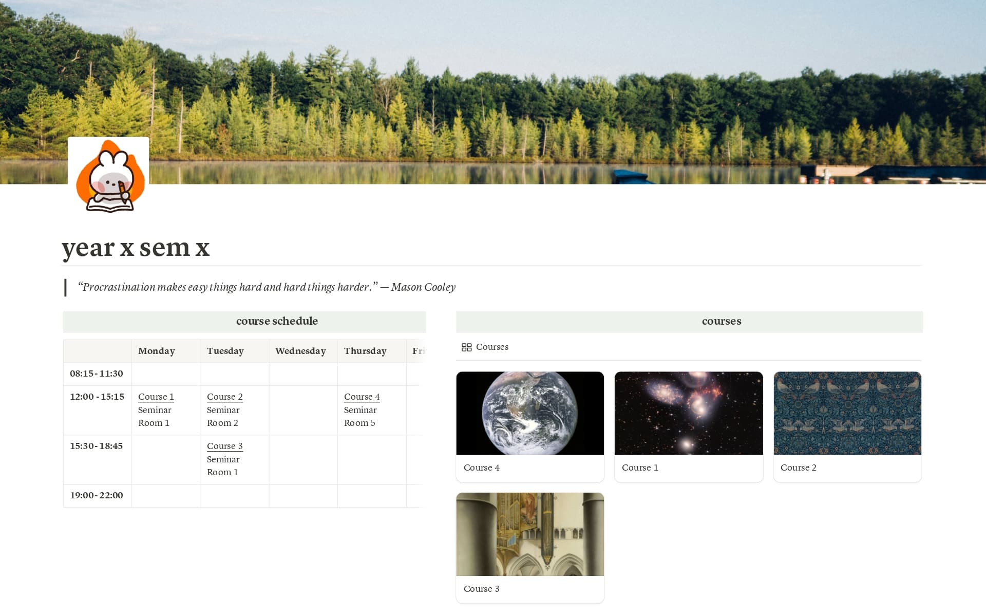 university module manager Template by phaedra | Notion Marketplace