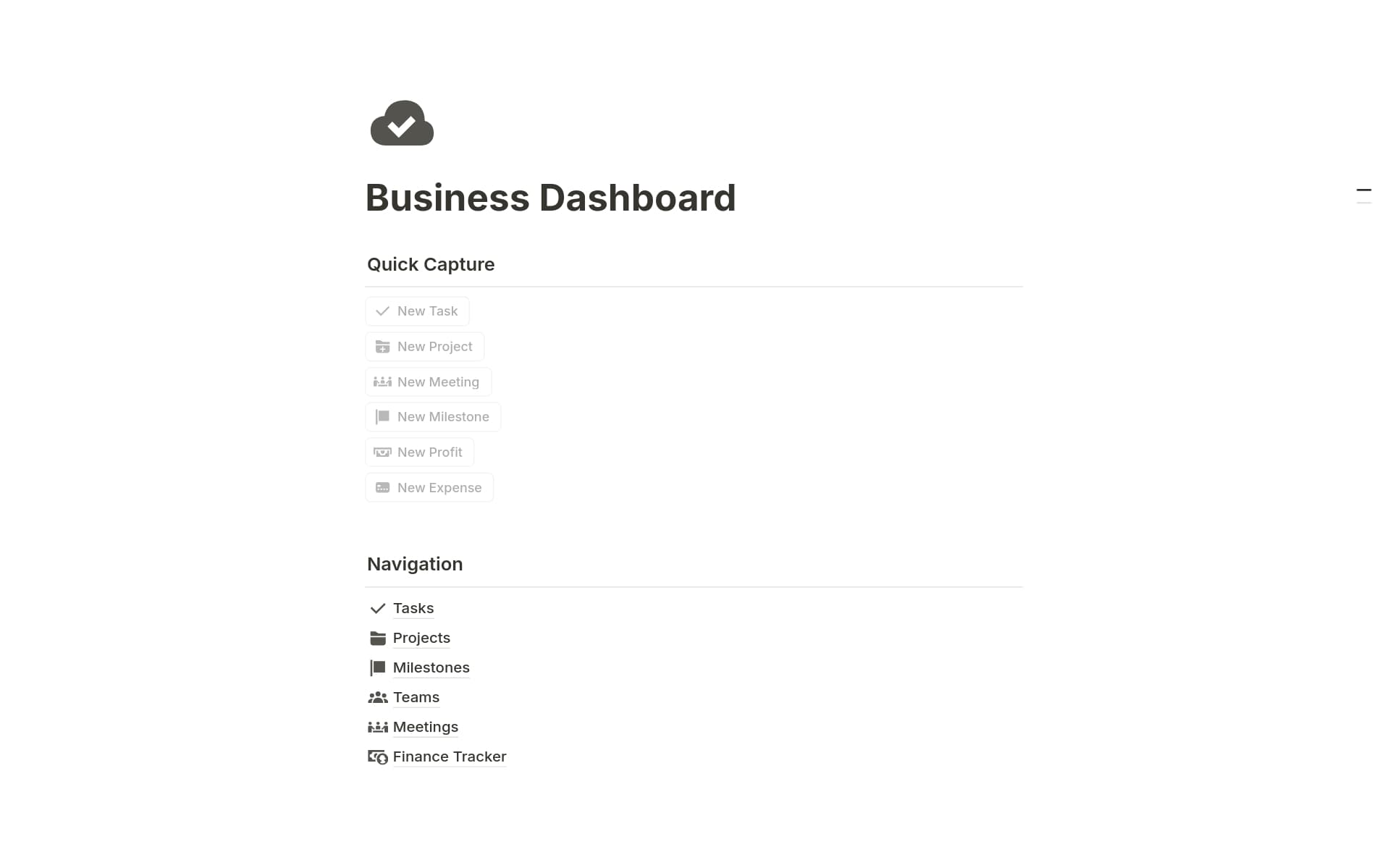 A template preview for Business Dashboard