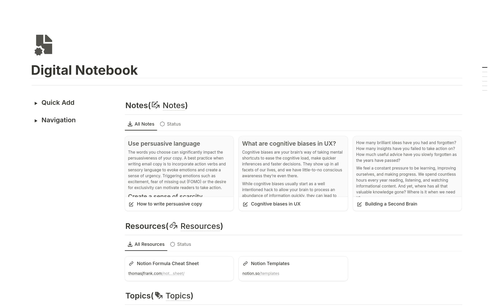 All-in-one Digital Notebook Template | Notion Marketplace