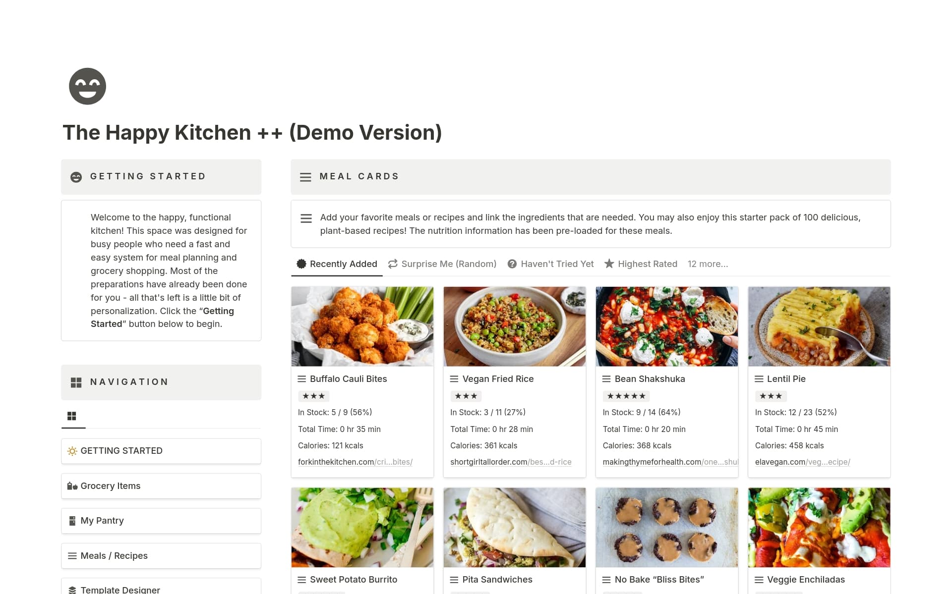 The Happy Kitchen PLUS Template by Jamie Butler | Notion Marketplace