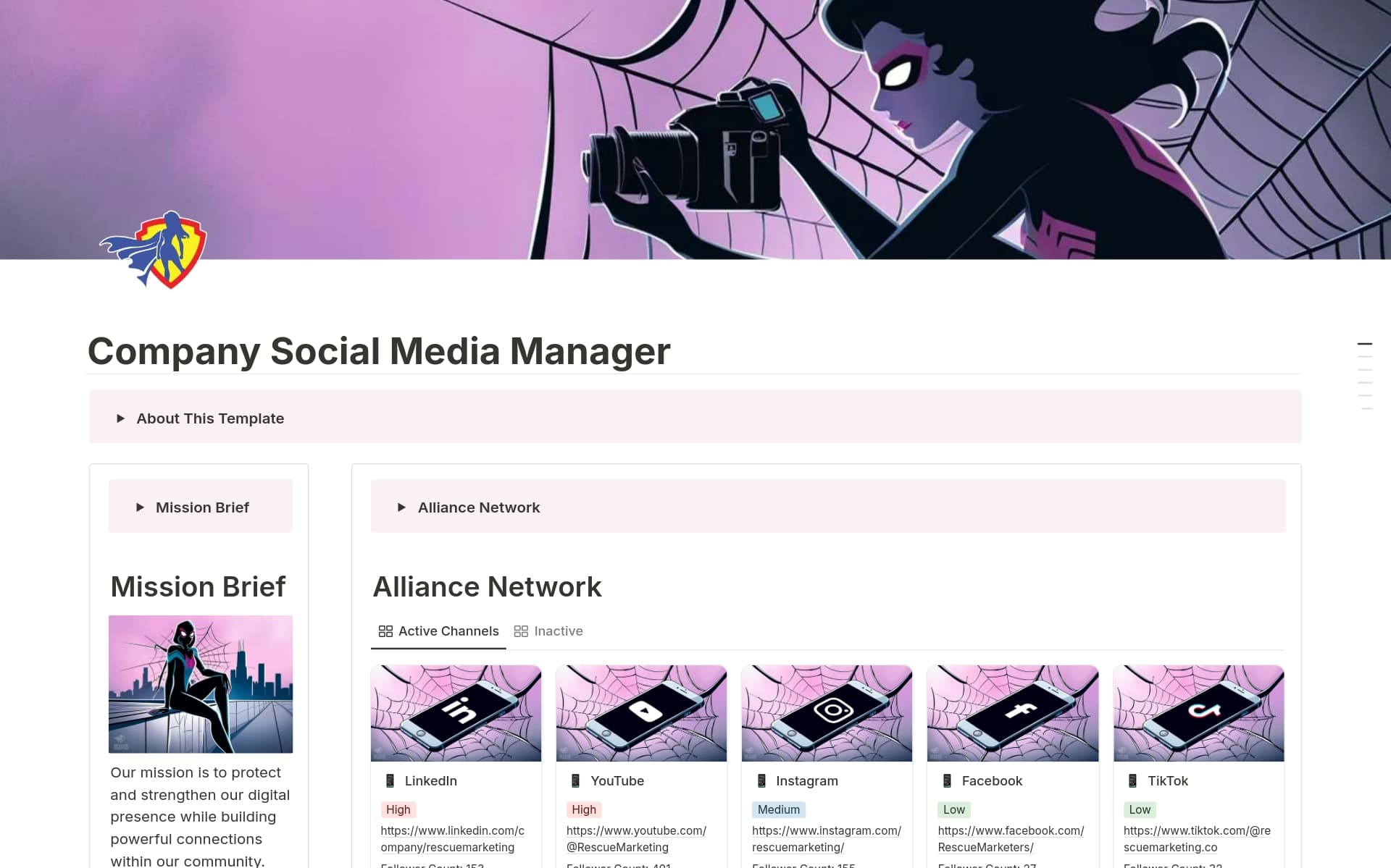 A template preview for Social Media Marketing | Social Media Manager