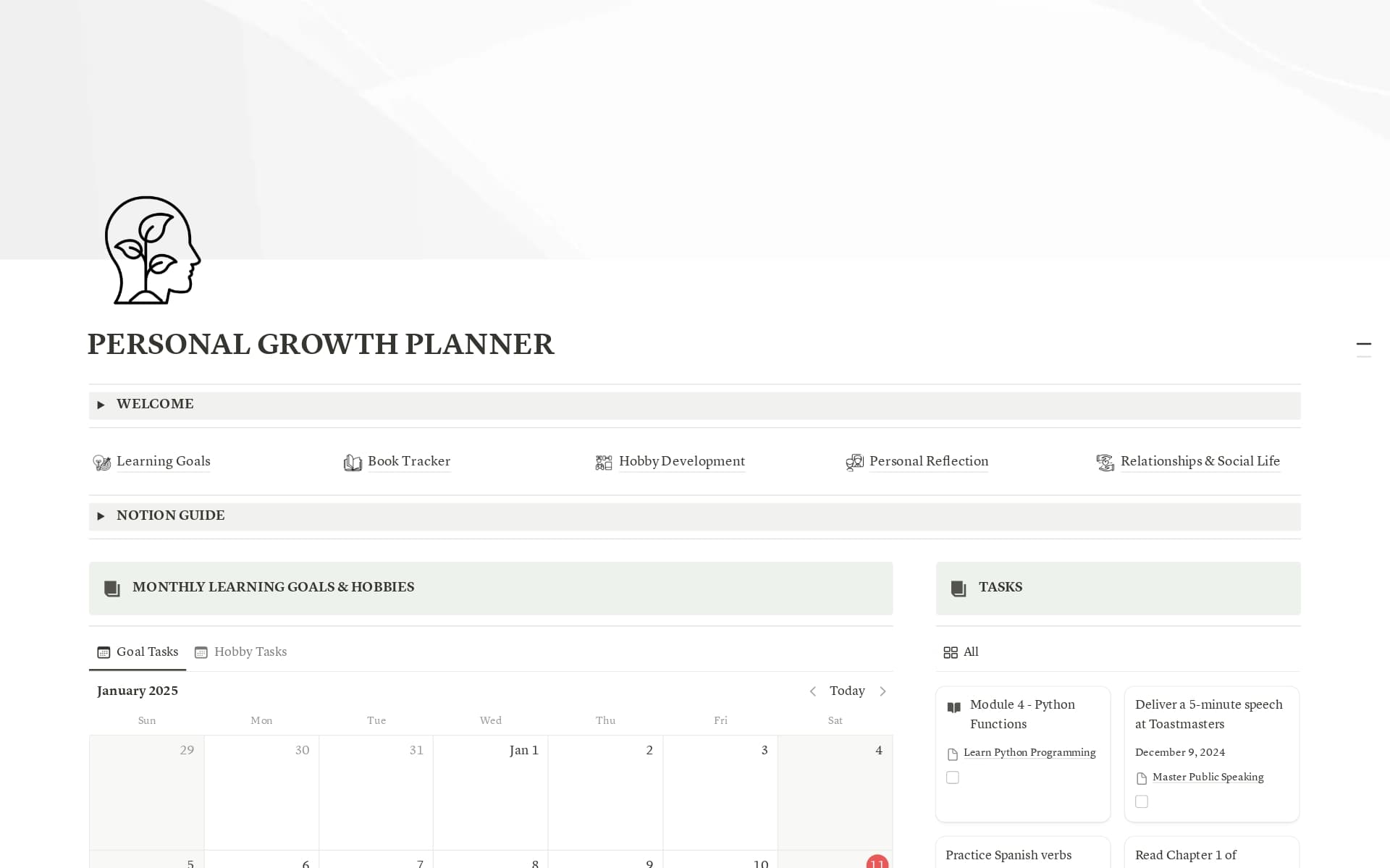 Planify Planner Personal Growth Planner | Beginner Friendly Template by Elite Planify ...