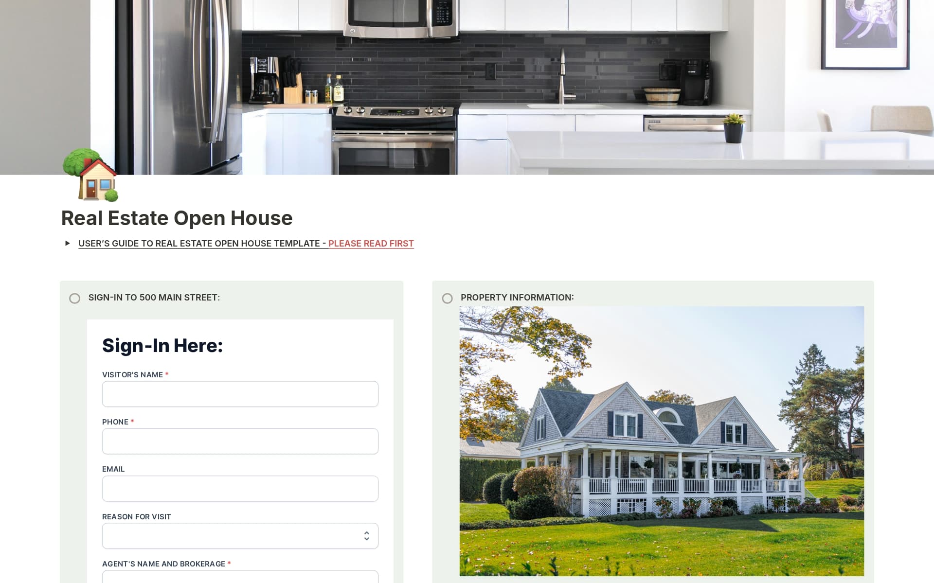 Real Estate Open House Template | Notion Marketplace