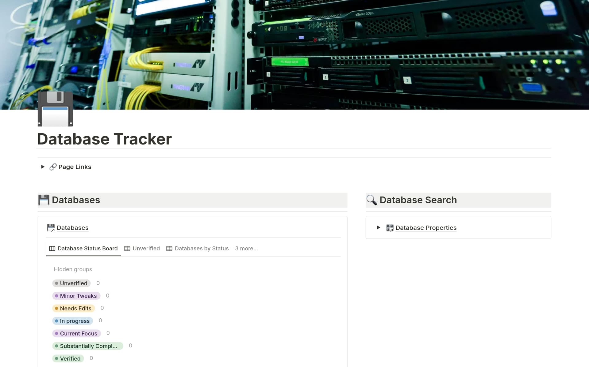 💾 Database Tracker Template by Bradley J. Hubbard | Notion Marketplace