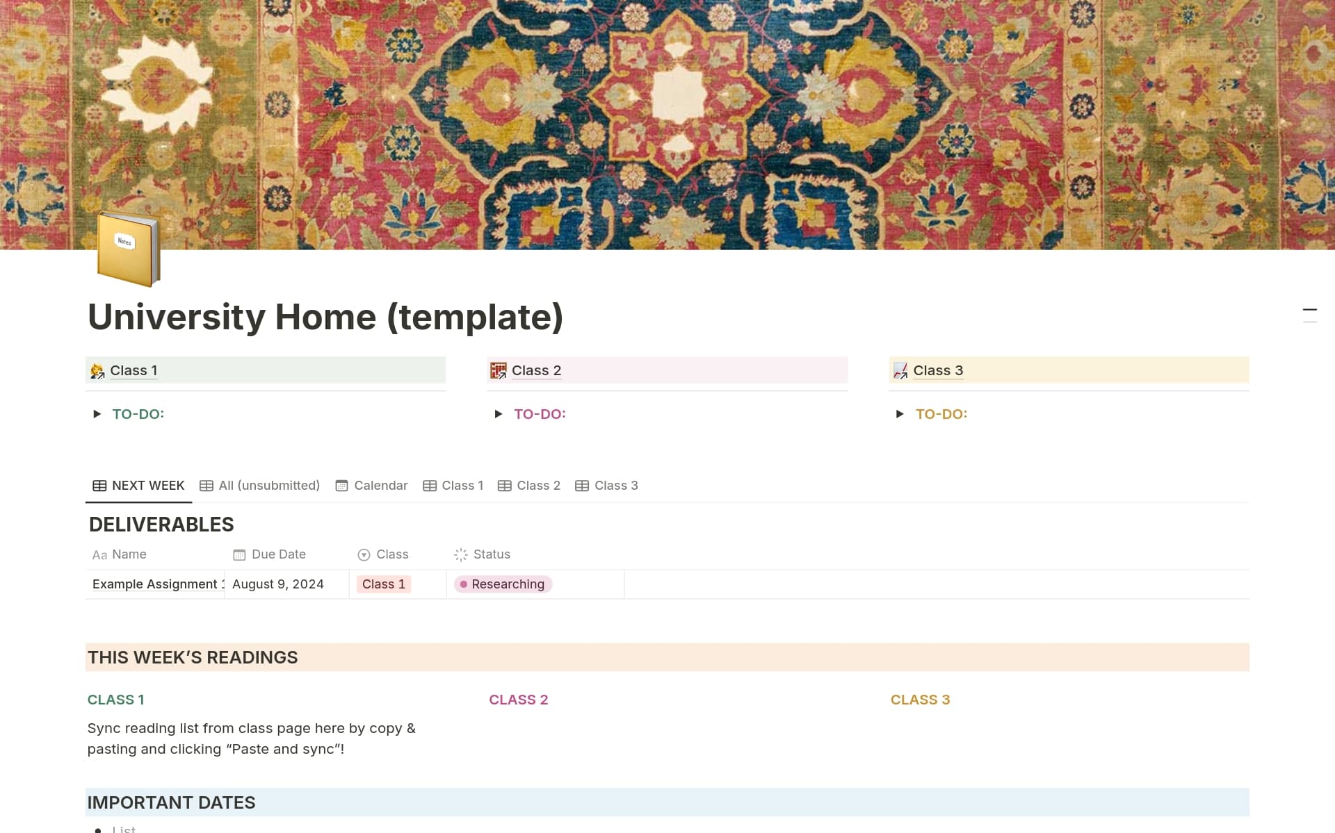 A template preview for Simple University Homepage