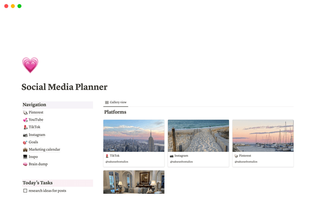Aesthetic Social Media Planner