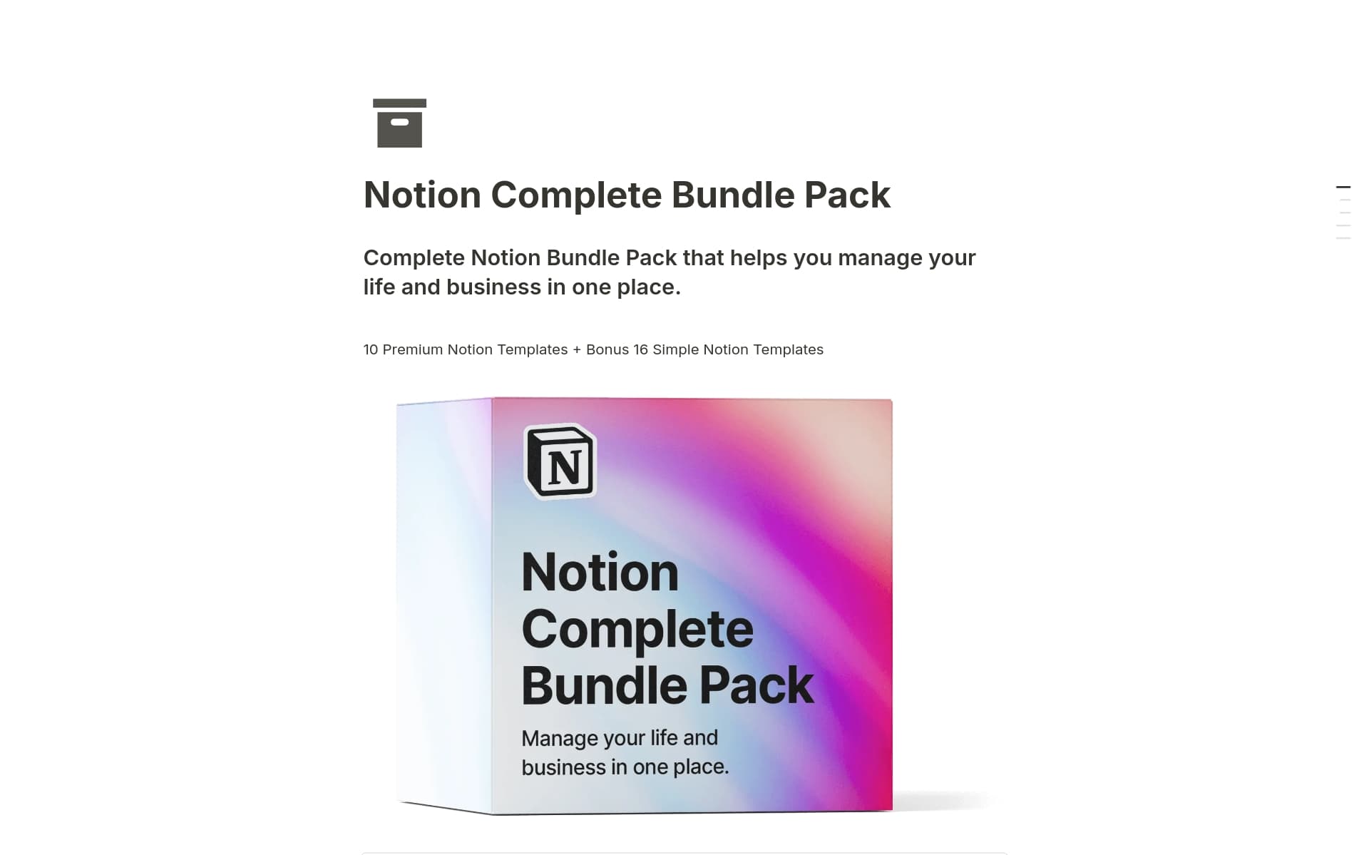 A template preview for Complete Bundle Pack