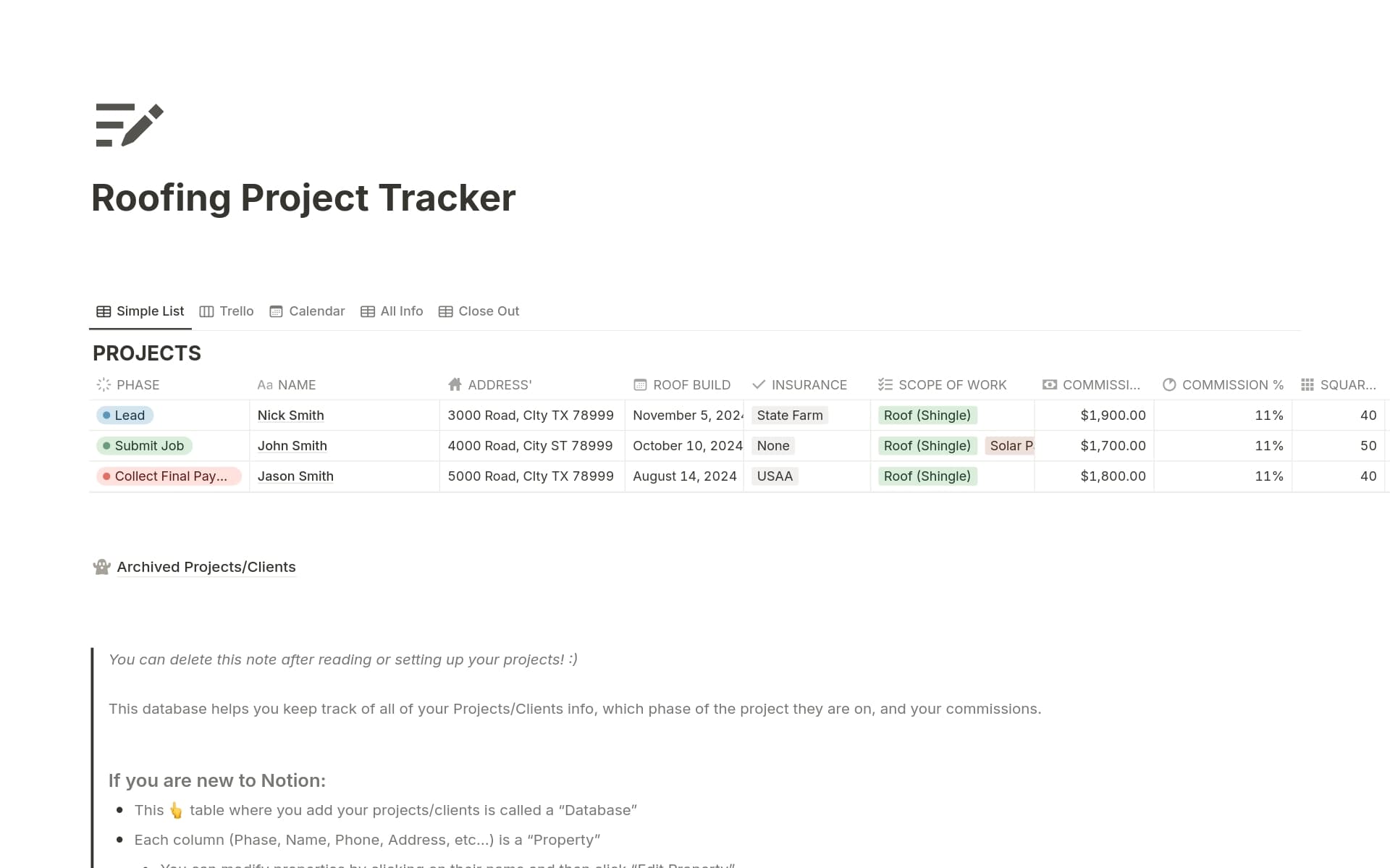 Project & Client Tracker: Simplify Your Workflow
Keep track of all your projects and client information, monitor project phases, and calculate commissions—all in one easy-to-use template. Perfect for managing your workload and staying on top of your business goals!