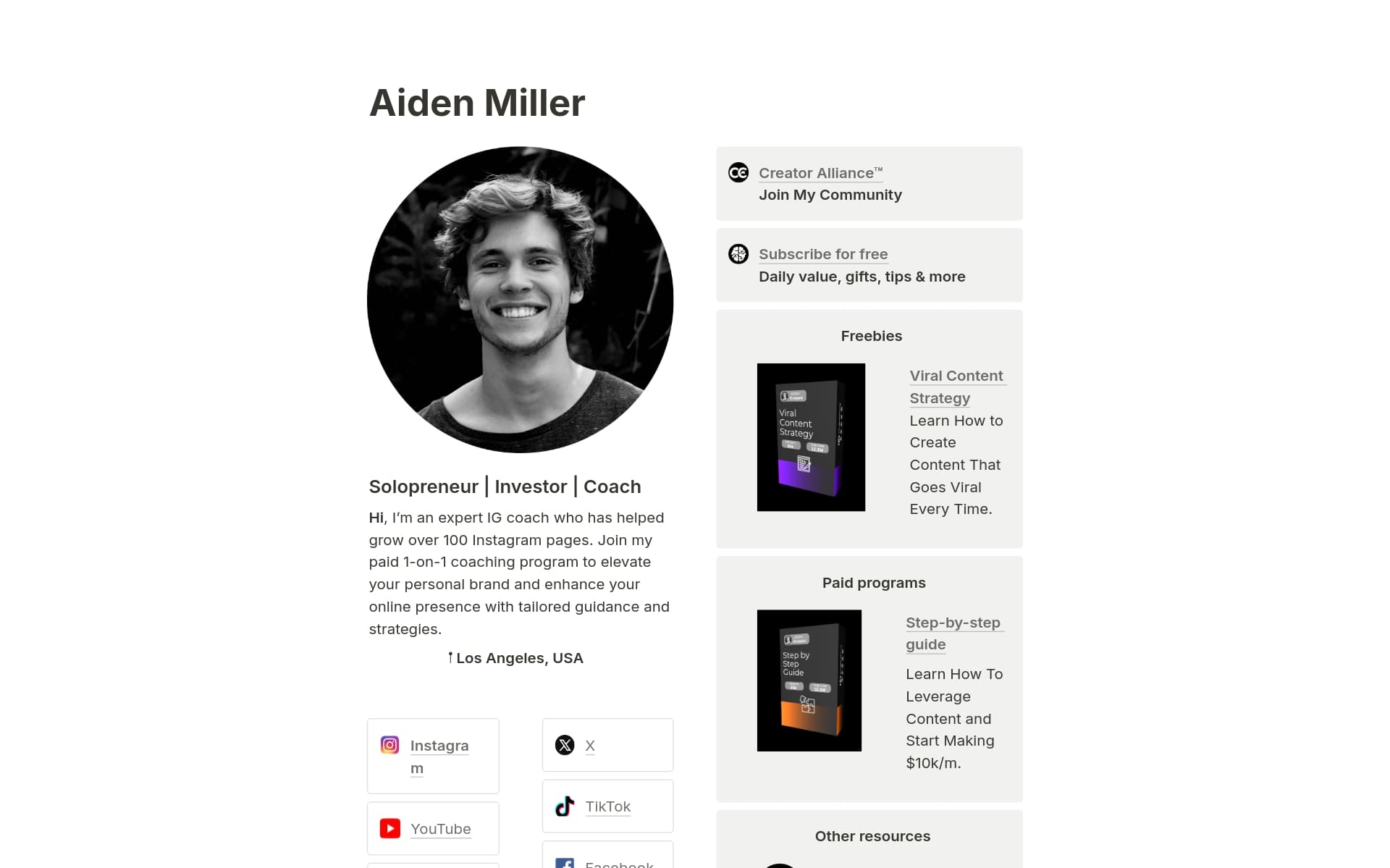 10+ Best Link in Bio Free Notion Templates 6 10+ Best Link in Bio Free Notion Templates
