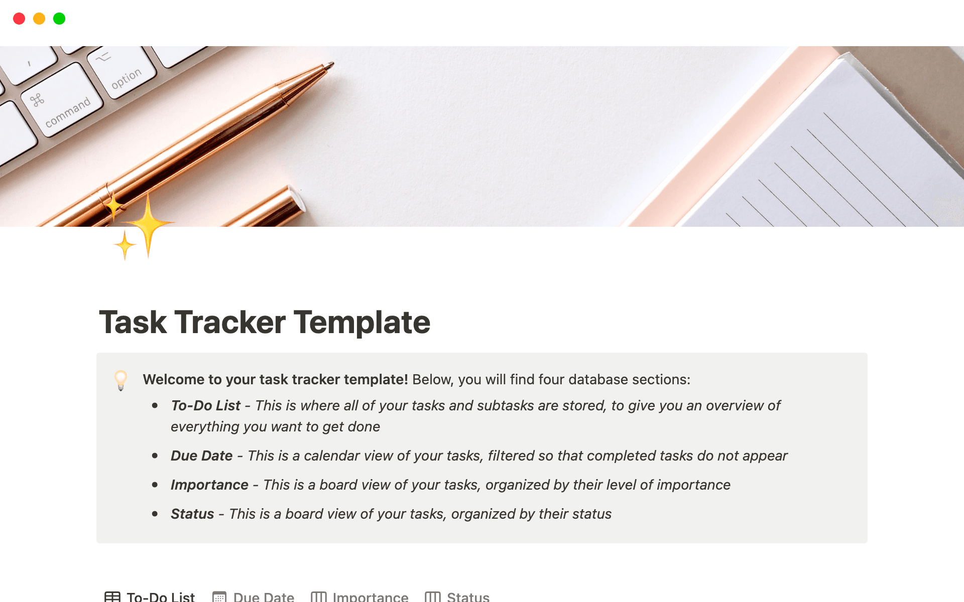 Task Tracker Template by Rae | Notion Marketplace