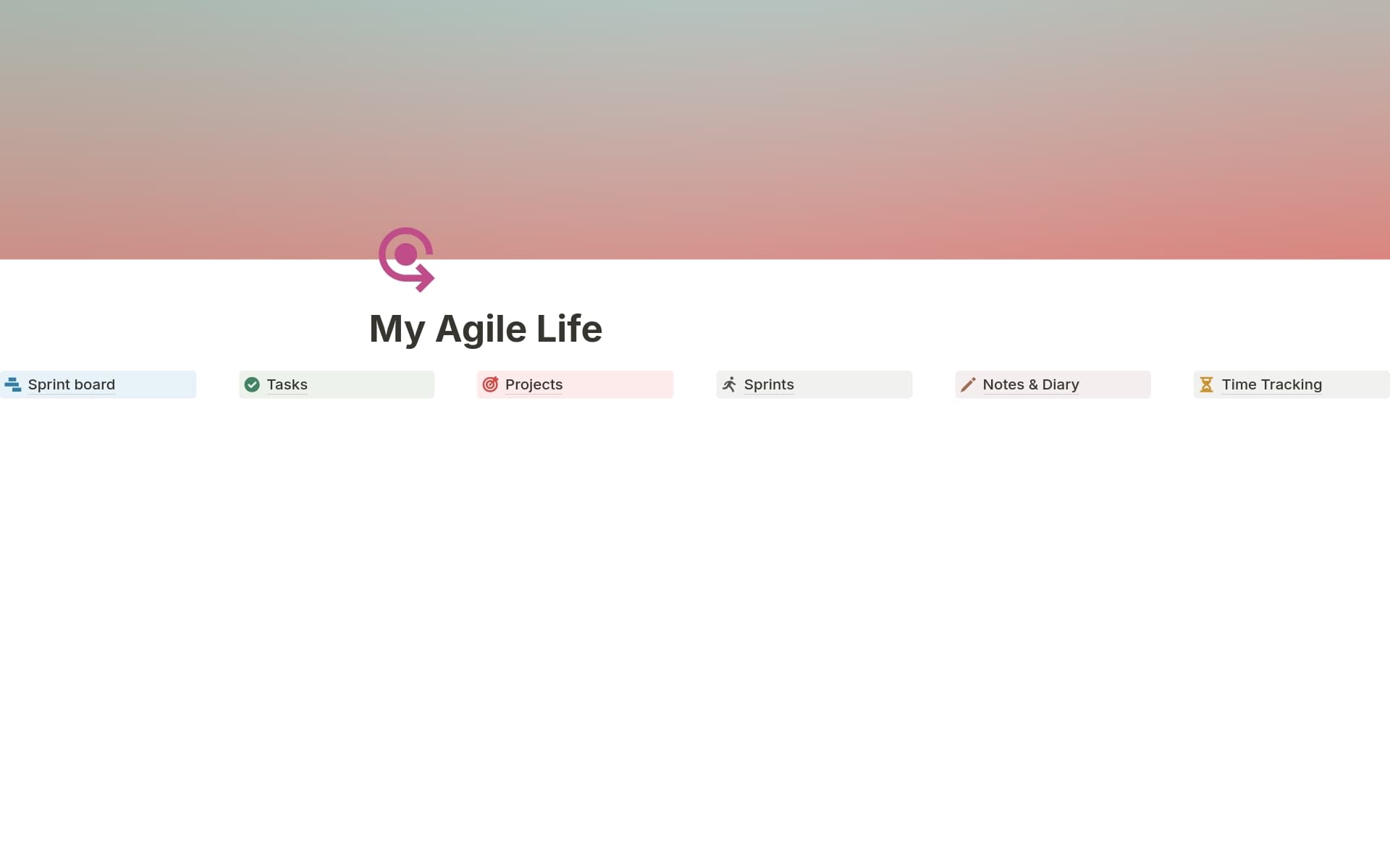 A template preview for My Agile Life