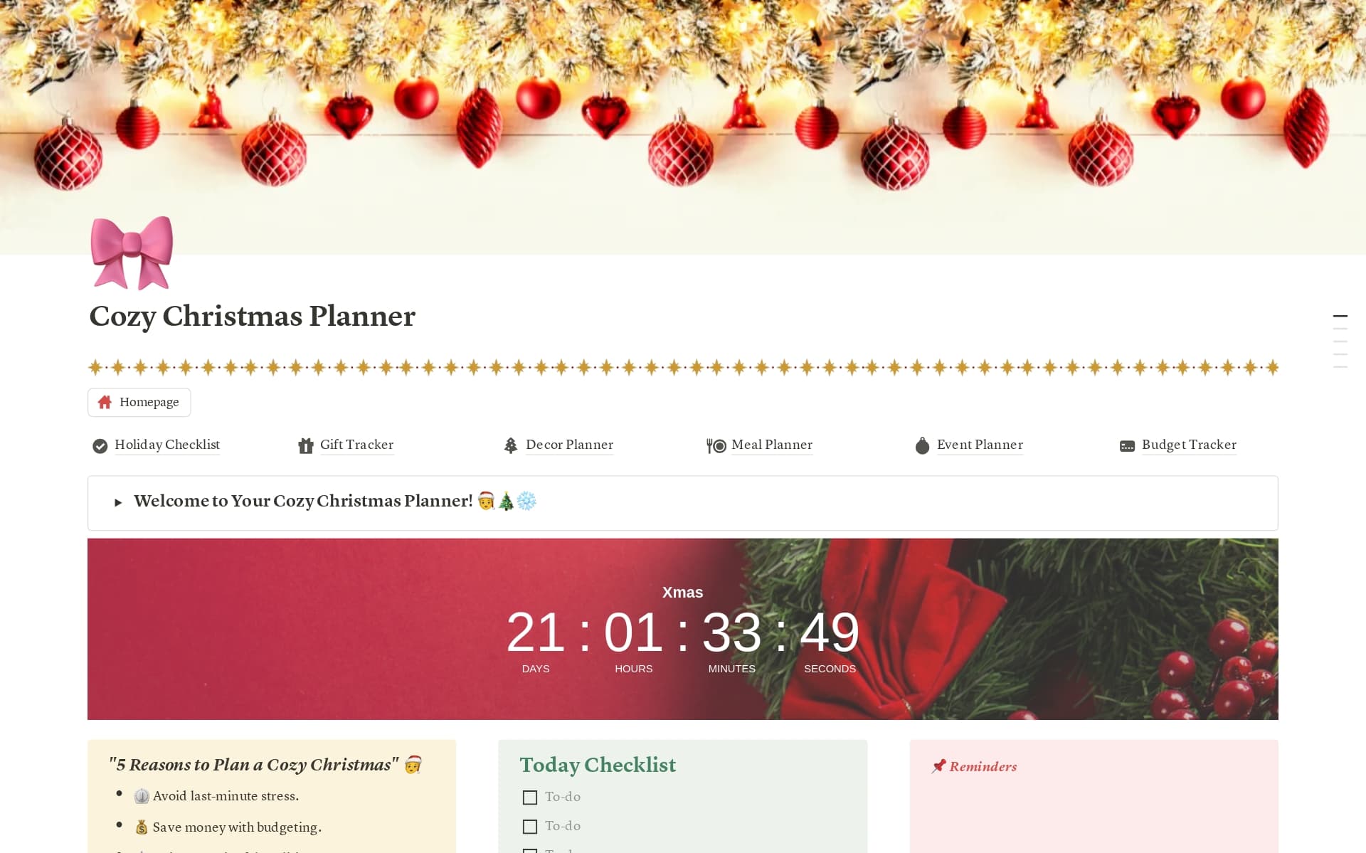 Transform your holiday planning with the Cozy Christmas Planner. Organize gifts, meals, events, and budgets in one place to make this season stress-free, joyful, and full of memories!