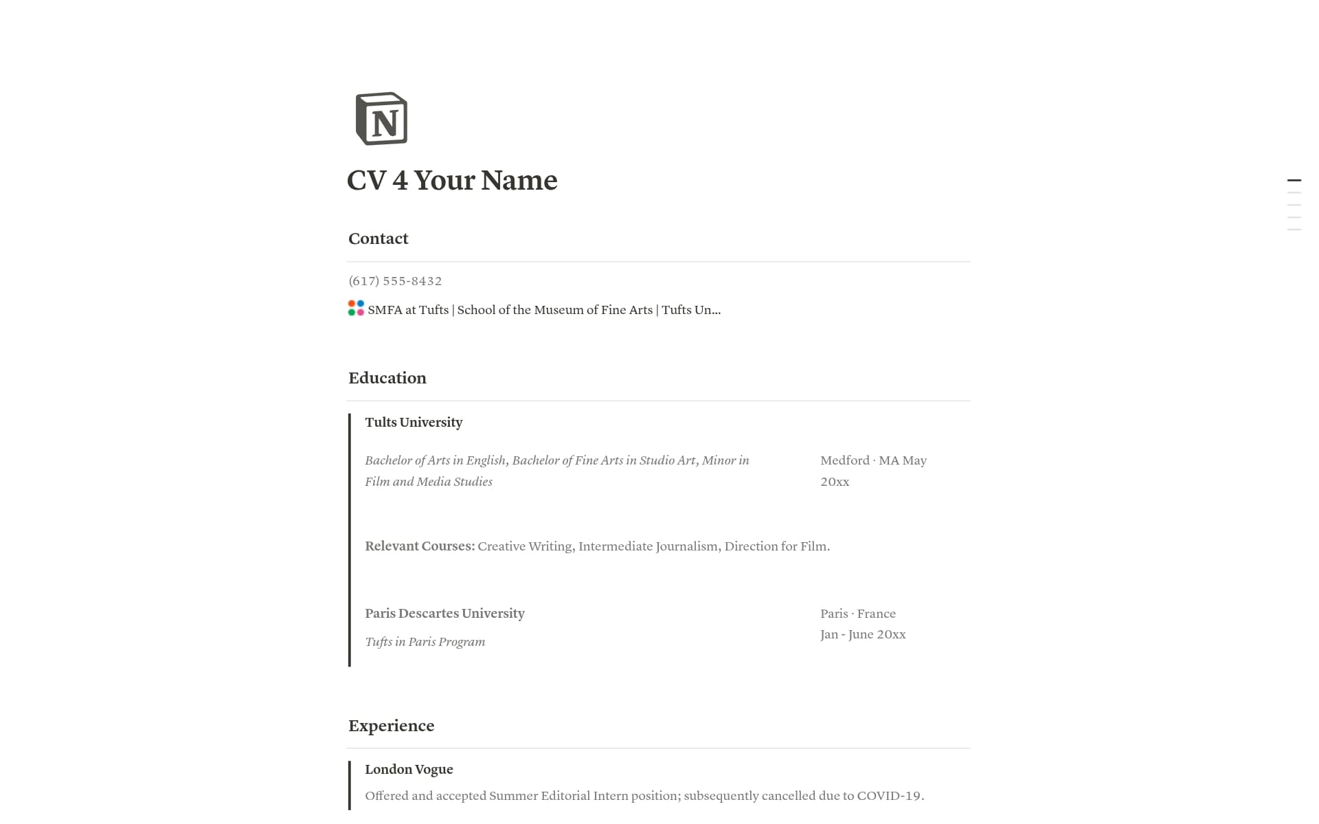 A template preview for ATS-Optimized Resume