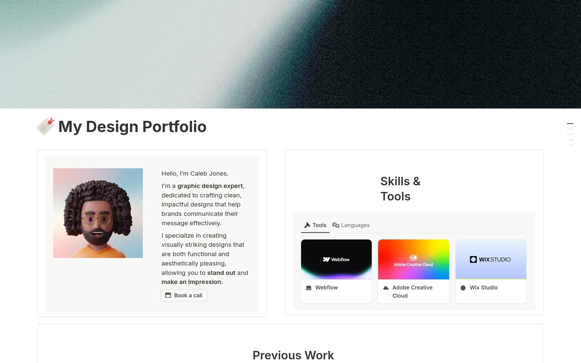 A template preview for My Design Portfolio