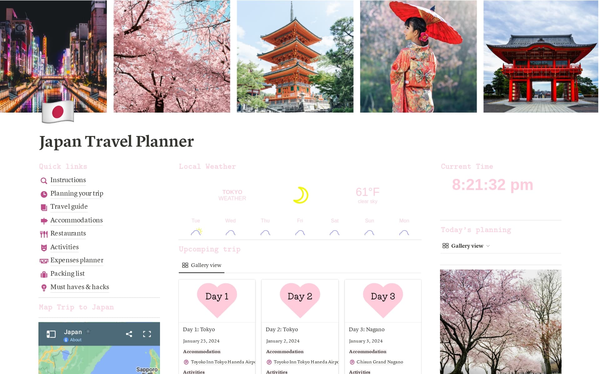 Japan Travel Planner Template Notion Marketplace