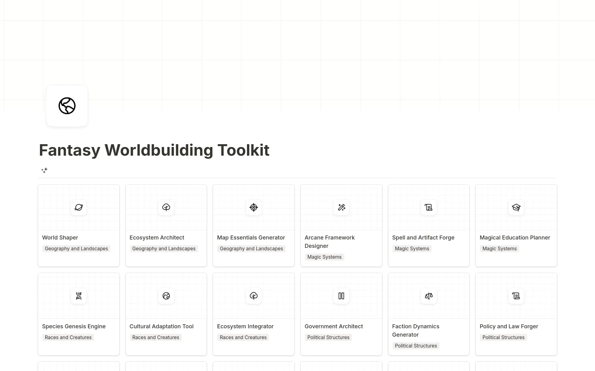Fantasy Worldbuilding Toolkit Template | Notion Marketplace
