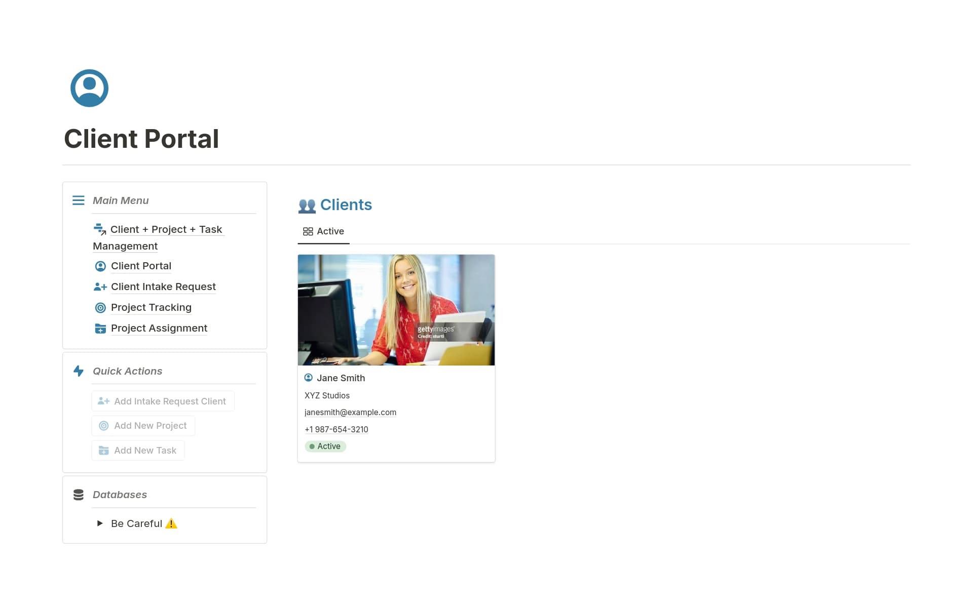 Client + Project + Task Management Template | Notion Marketplace