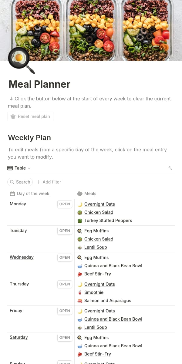 A screenshot of Notion's mobile app