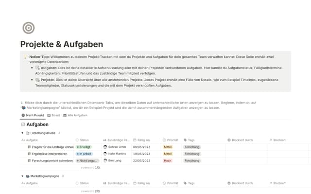 Projekte & Aufgaben