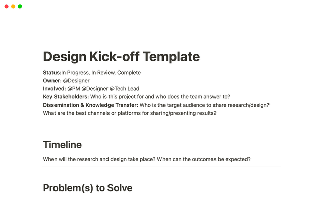 Design Kick-off