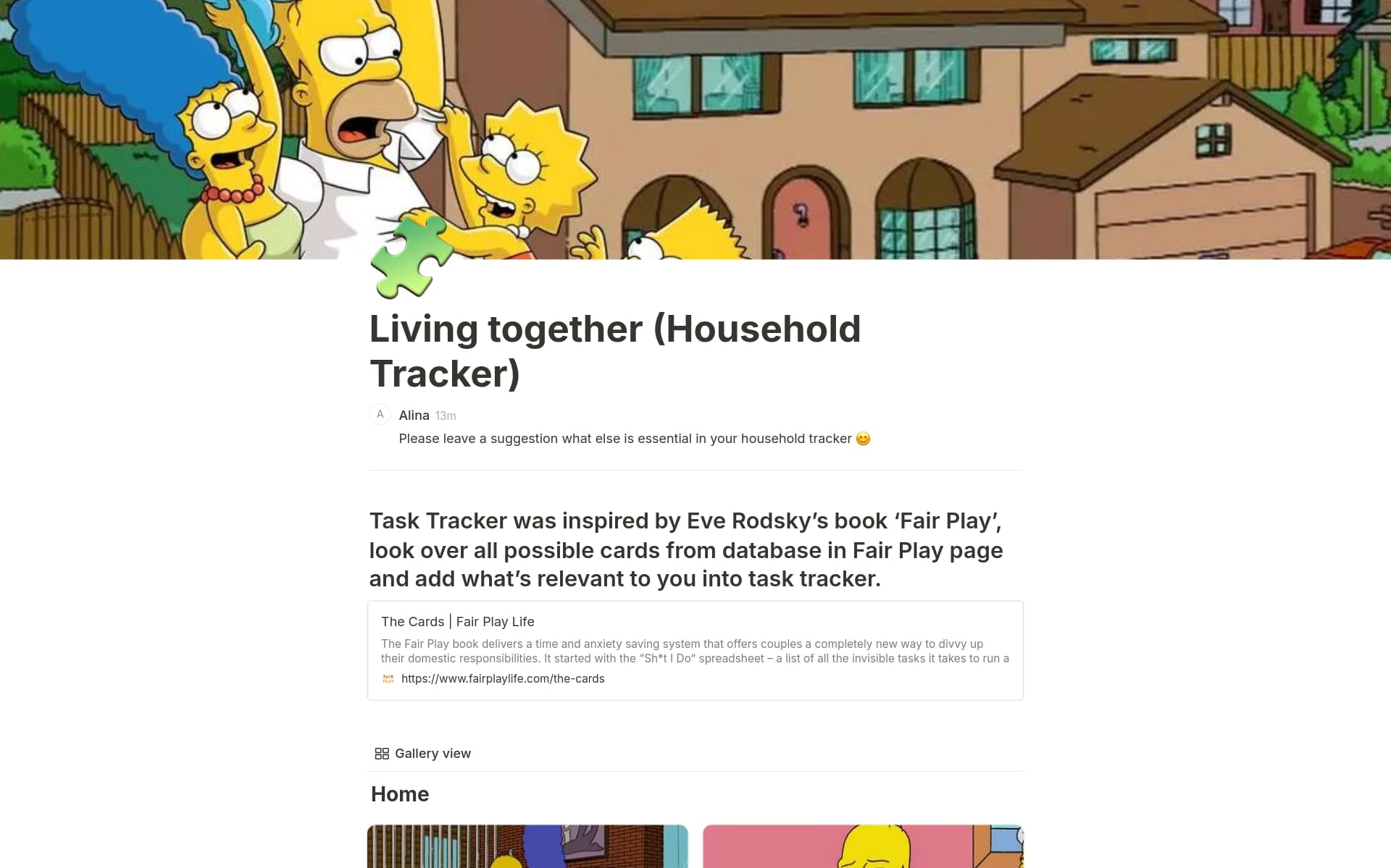 A template preview for Household Chore & Budget Tracker