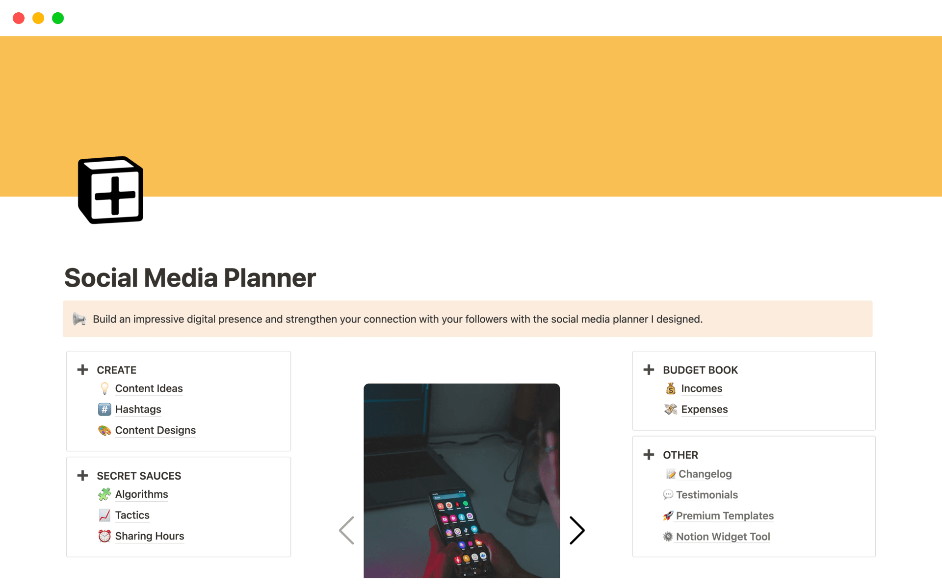 Social Media Planner for Solopreneur님의 템플릿 미리보기