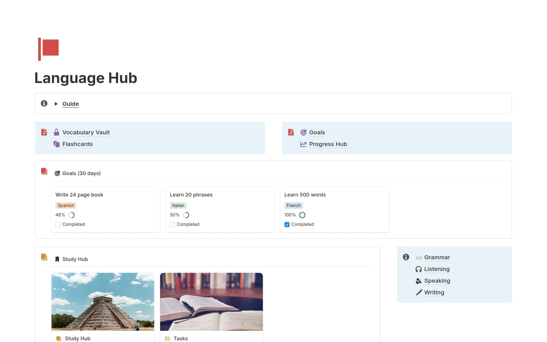 Language hub Template by Gombos Adam | Notion Marketplace