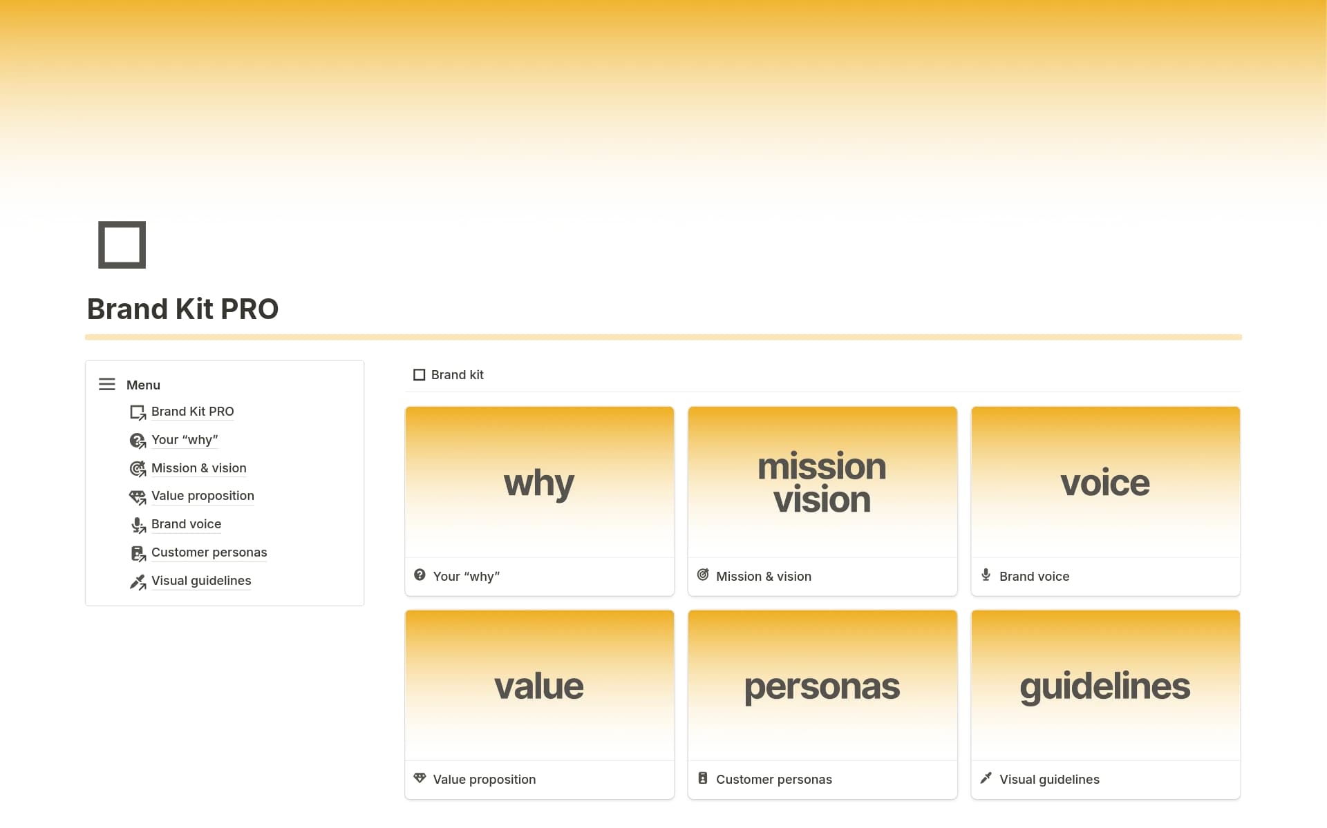 A template preview for Brand Kit PRO