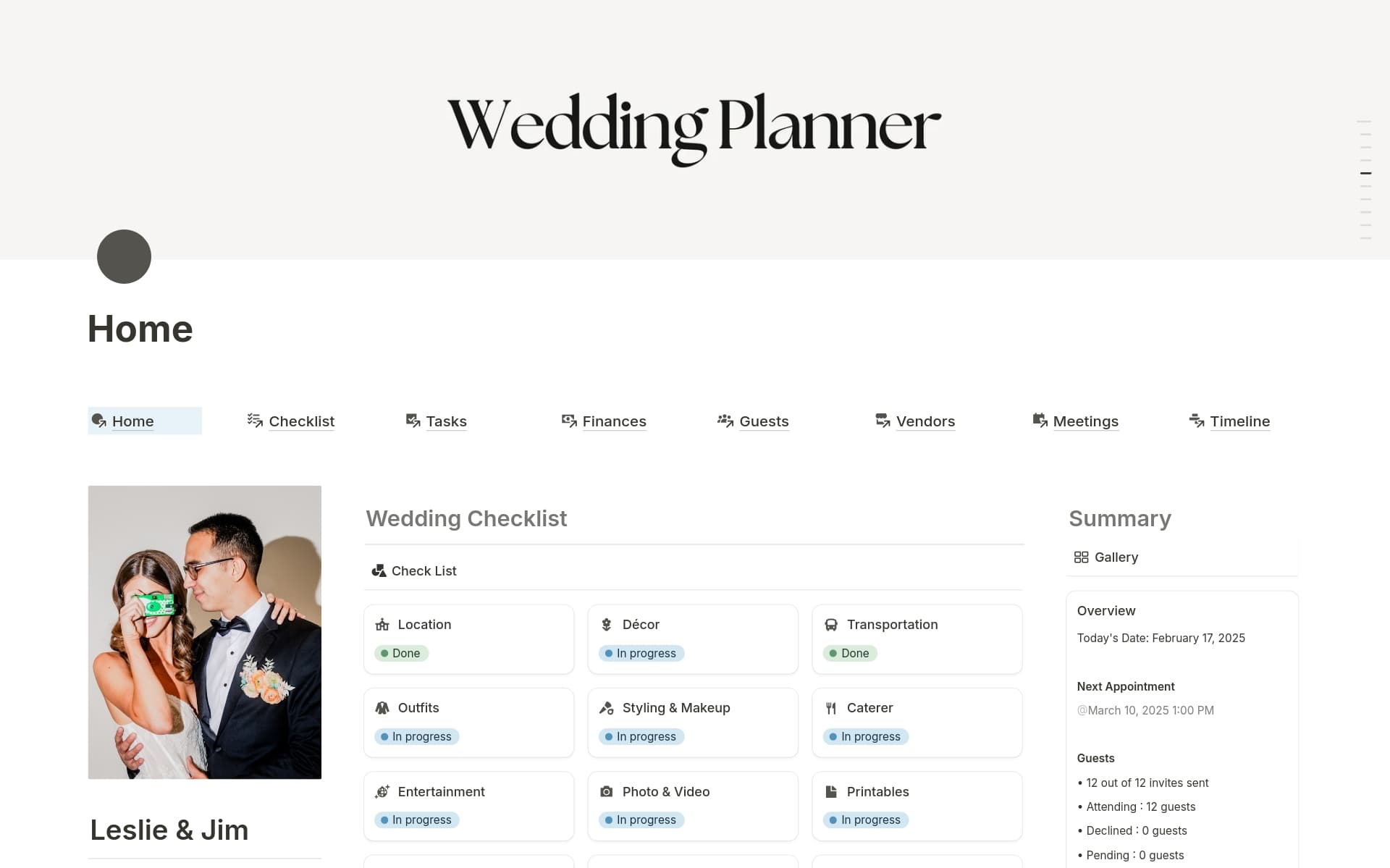 A template preview for 2 In 1 Wedding Planner and Wedding Invitation