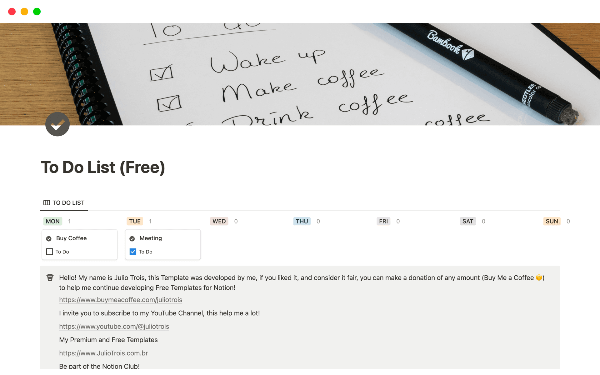A template preview for To Do List