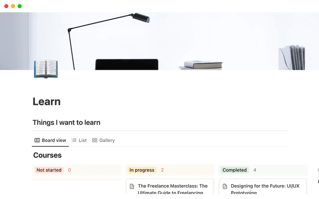 Learning Dashboard