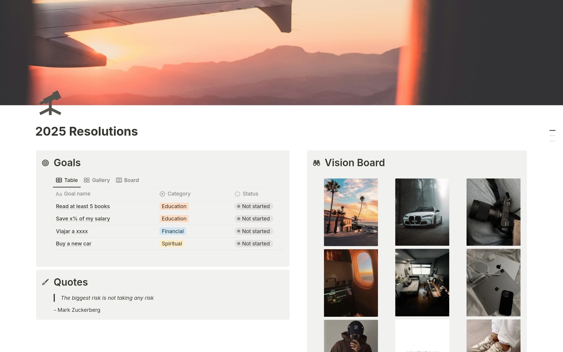 2025 vision board Template Notion Marketplace