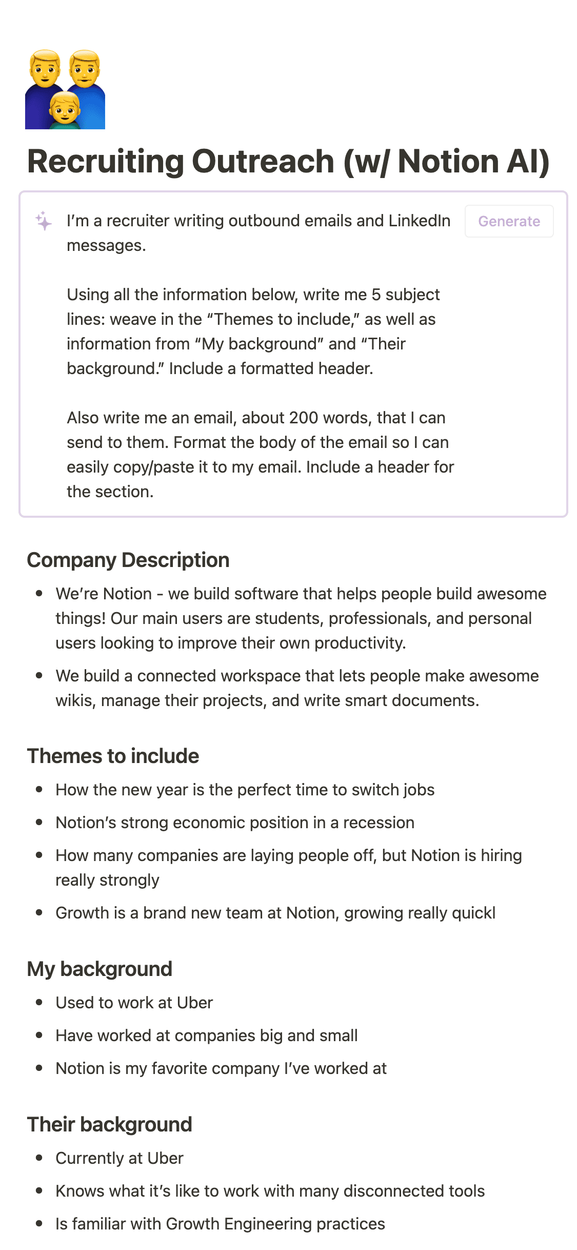 A screenshot of Notion's mobile app