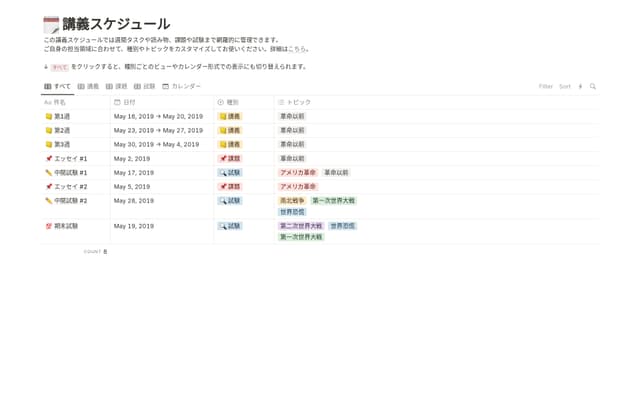 講義スケジュール