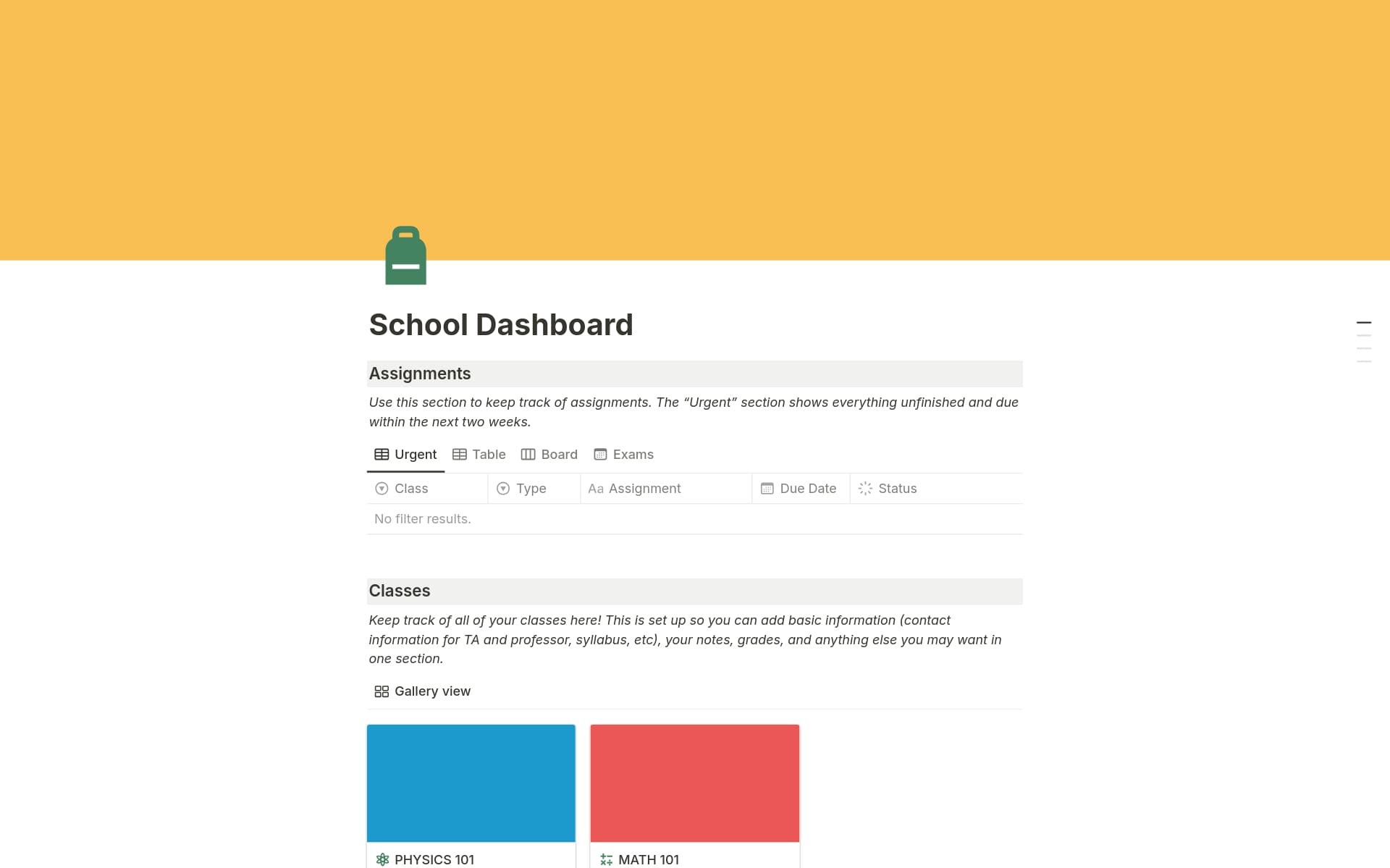 A template preview for Simple School Dashboard