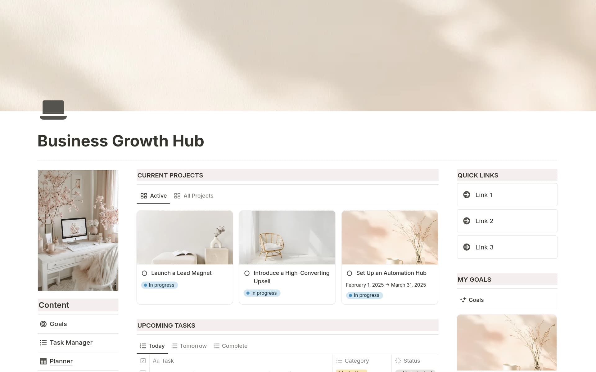 A template preview for Business Growth Hub - Business Planner