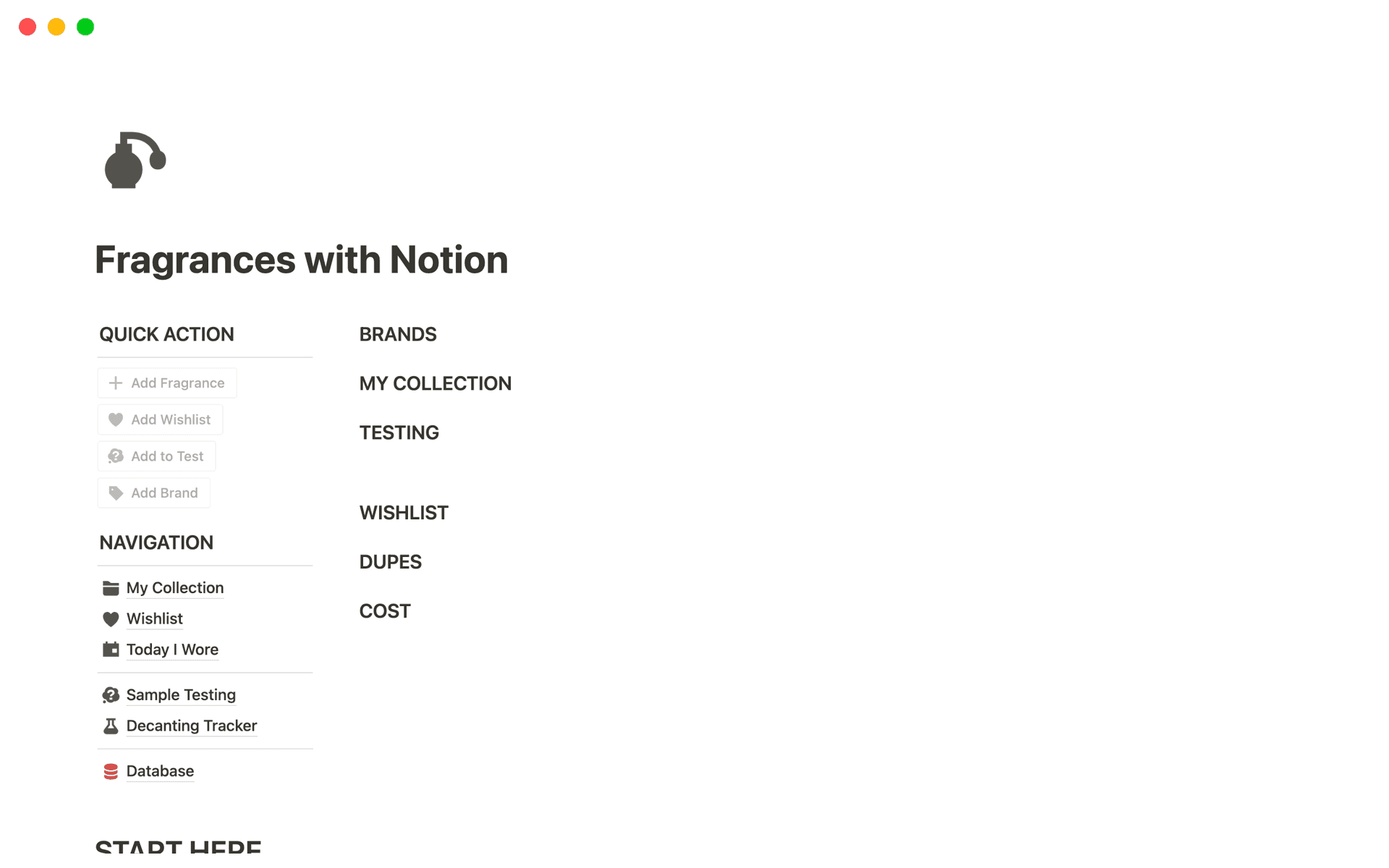 Fragrances with Notion Template by with Notion Notion Marketplace