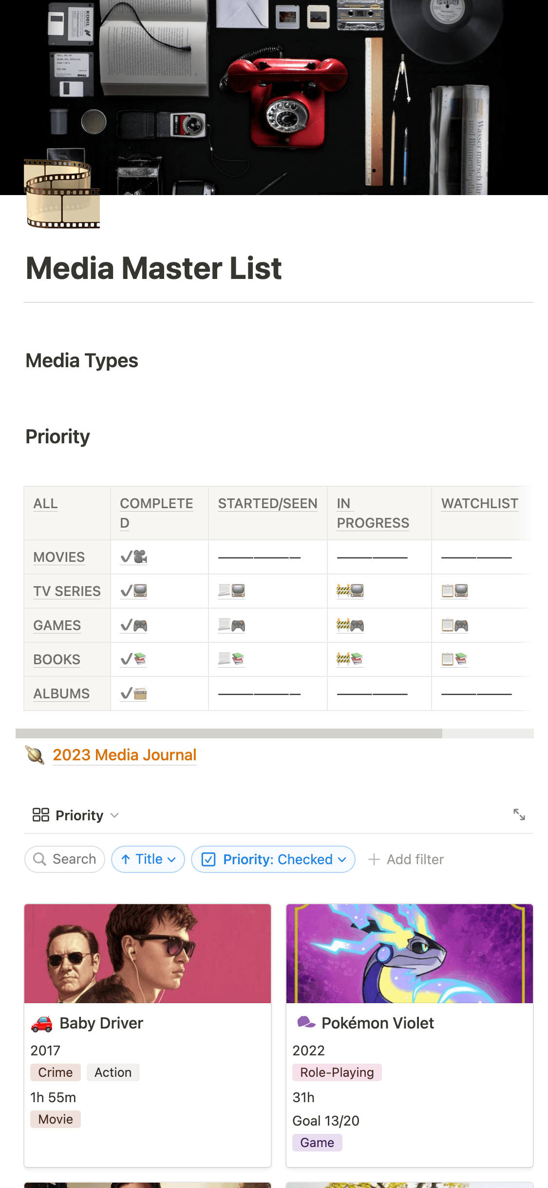 A screenshot of Notion's mobile app