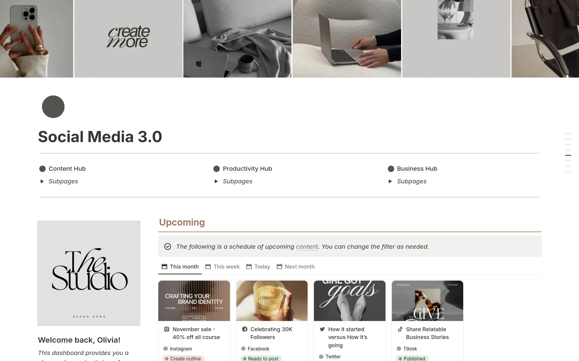 Ultimate Social Media Planner / Content Planner님의 템플릿 미리보기