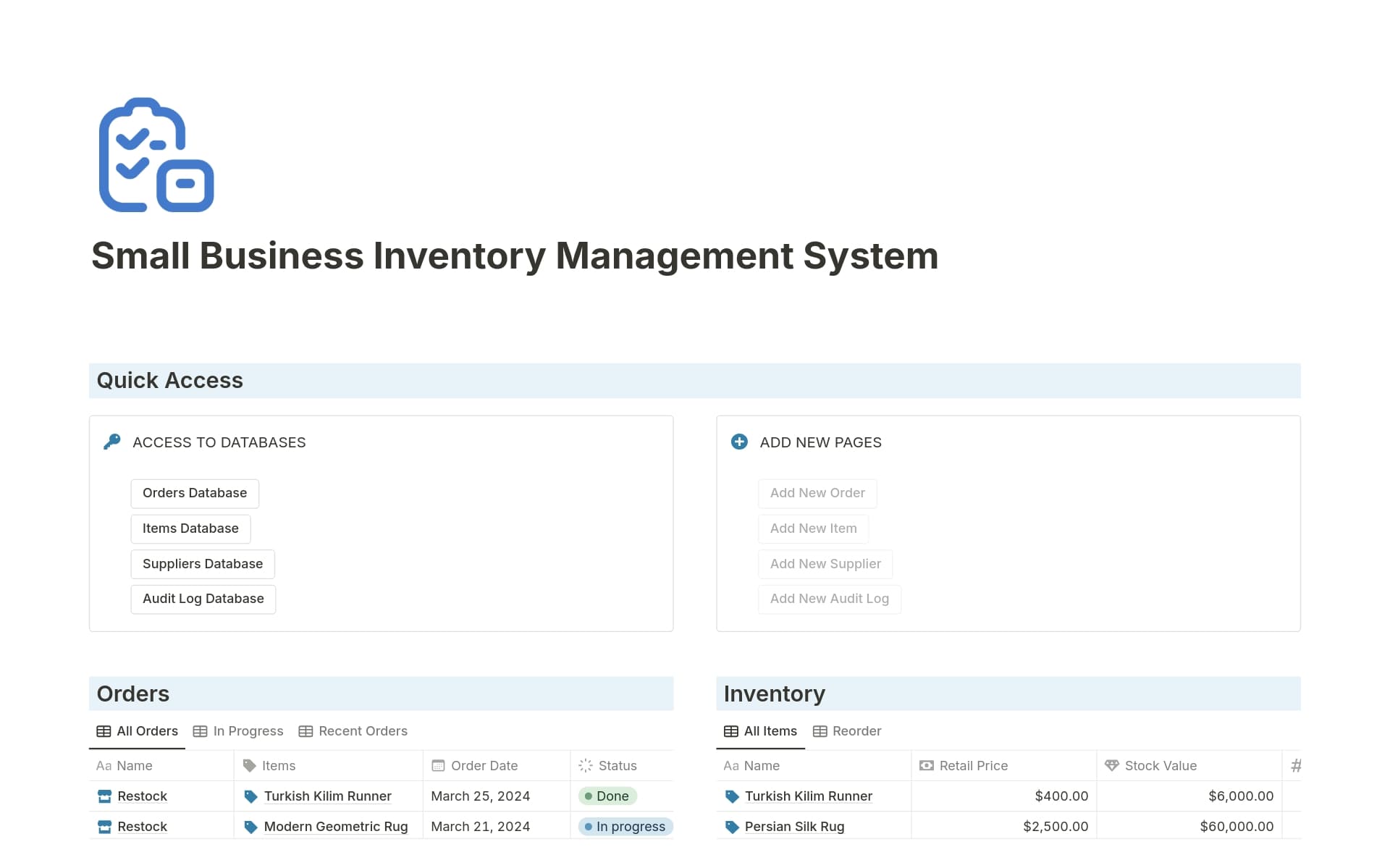 Take control of your inventory with 'Small Business Inventory Management System'.